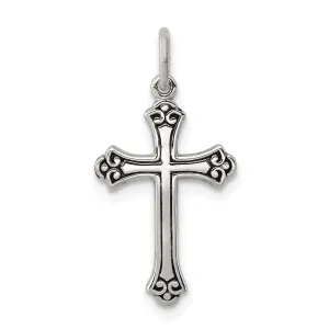 Solid Sterling Silver Antiqued Cross Pendant