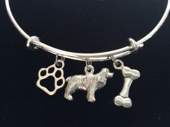 Spaniel 3D Dog Charm on a Silver Expandable Adjustable Bangle Bracelet Meaningful Dog Lover Gift