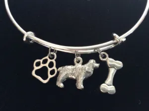 Spaniel 3D Dog Charm on a Silver Expandable Adjustable Bangle Bracelet Meaningful Dog Lover Gift