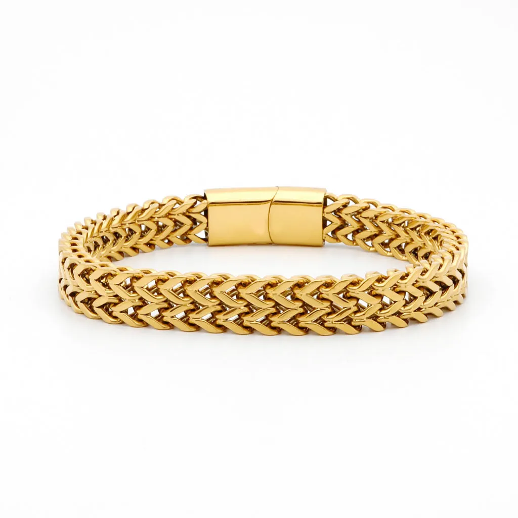 Stainless Steel 9mm Double Rows Franco Link Bracelet