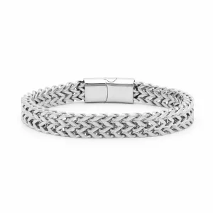 Stainless Steel 9mm Double Rows Franco Link Bracelet