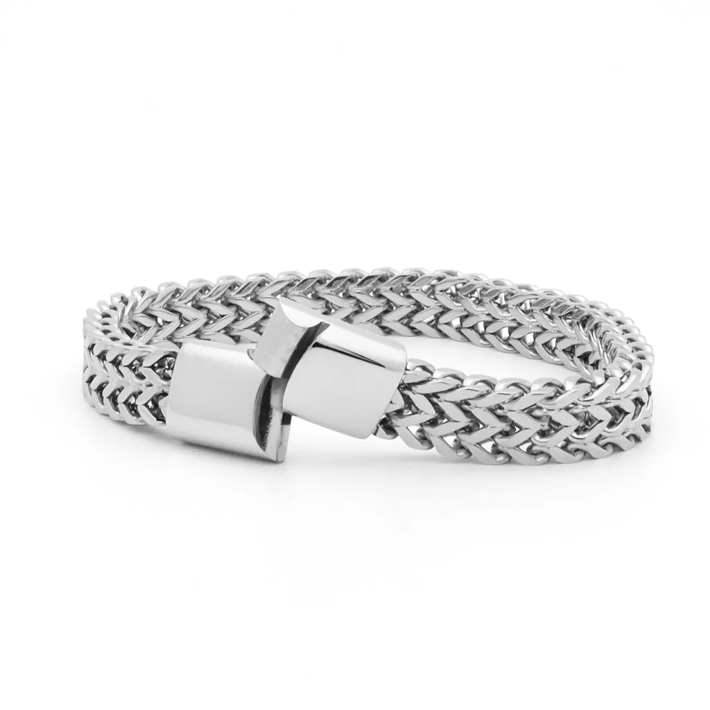 Stainless Steel 9mm Double Rows Franco Link Bracelet