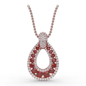 Steal The Spotlight Ruby and Diamond Pendant