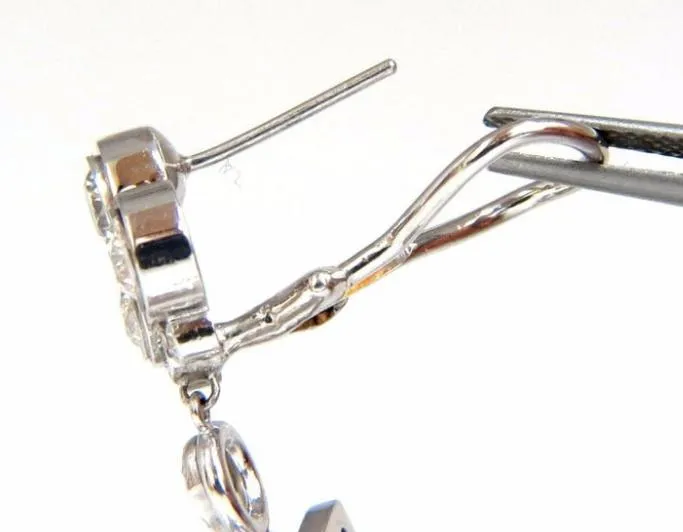Step Tier Extra Wide Long Chandelier Class Deco Dangle Earrings 18kt Ref 12319