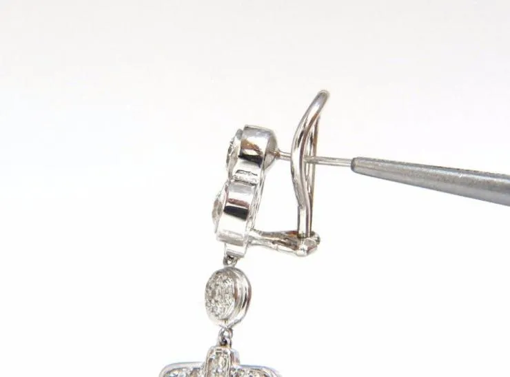Step Tier Extra Wide Long Chandelier Class Deco Dangle Earrings 18kt Ref 12319
