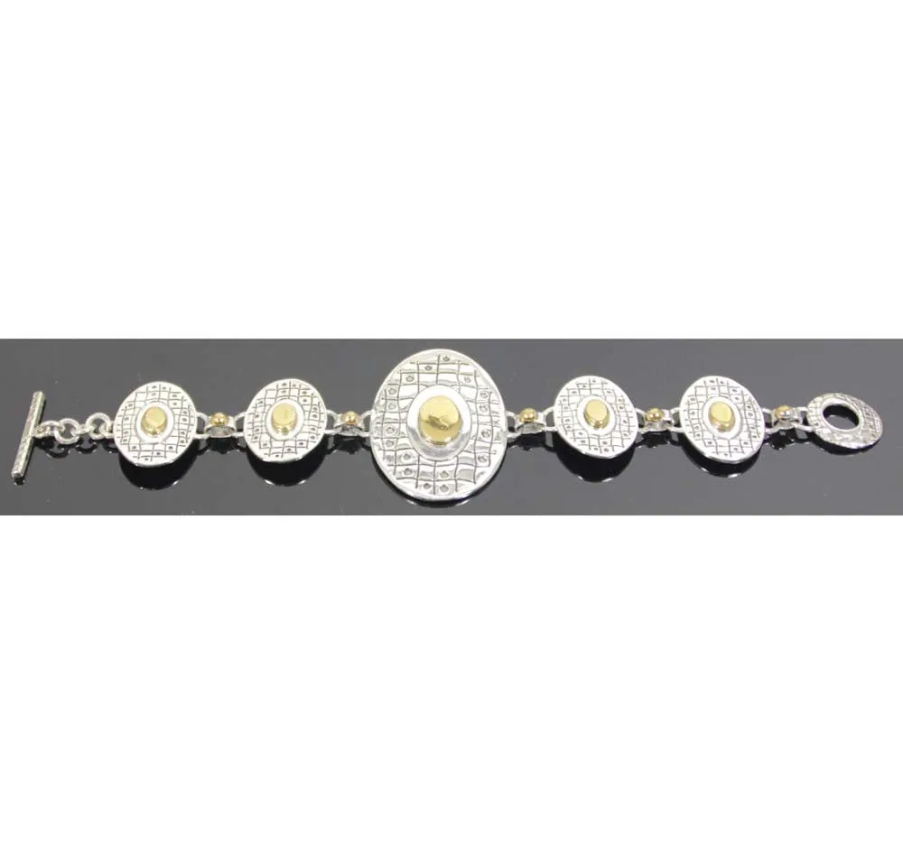 Sterling Silver Bracelet Gold 14kt Overlay