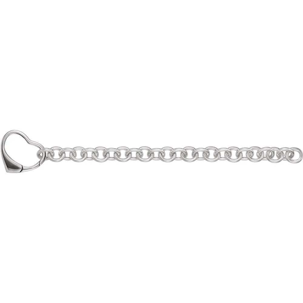 Sterling Silver Bracelet with Heart Clasp