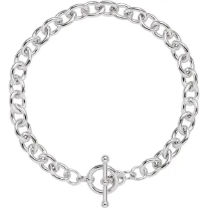 Sterling Silver Cable 6.5" Bracelet with Toggle Clasp