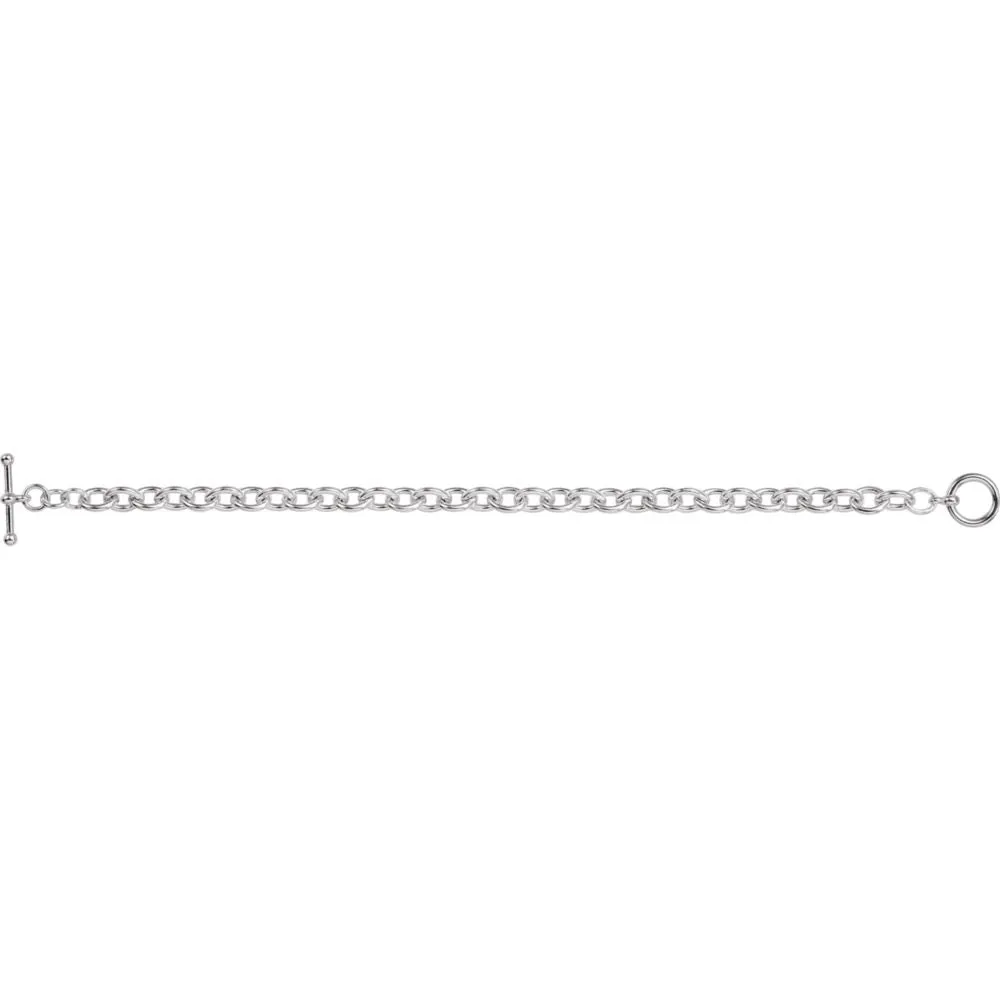 Sterling Silver Cable 6.5" Bracelet with Toggle Clasp