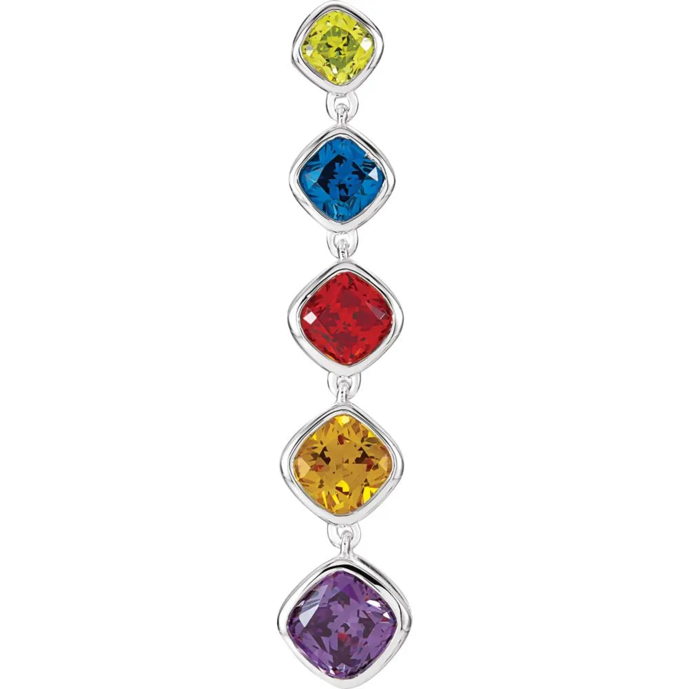 Sterling Silver Cubic Zirconia Graduated Pendant