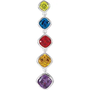 Sterling Silver Cubic Zirconia Graduated Pendant