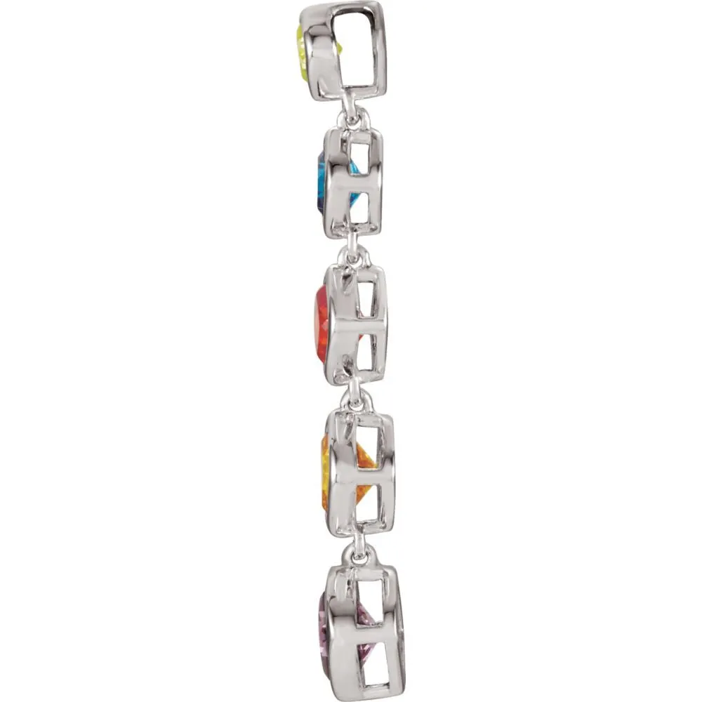 Sterling Silver Cubic Zirconia Graduated Pendant