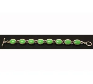 Sterling Silver Gaspeite Bracelet 8"