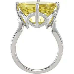 Sterling Silver Lime Quartz Ring, Size 7