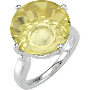 Sterling Silver Lime Quartz Ring, Size 7