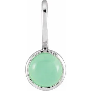 Sterling Silver Natural Chrysoprase Charm/Pendant