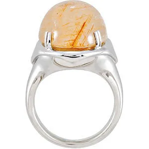 Sterling Silver Rutilated Quartz Ring, Size 7
