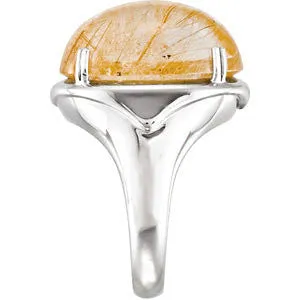 Sterling Silver Rutilated Quartz Ring, Size 7