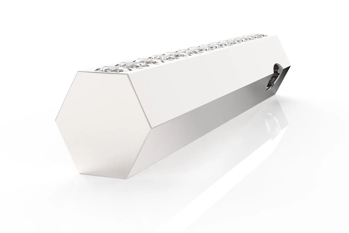 STONE BAR - Silver Birthstone Pavé - Pendant
