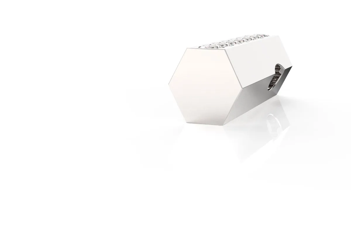 STONE BAR - Silver Birthstone Pavé - Pendant