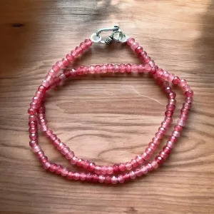 Strawberry Quartz 4 mm 16 inch Beaded Necklace