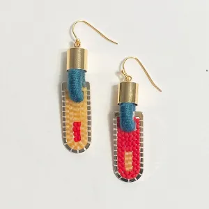 Stripe Geometric Earrings in Poppy/Peach