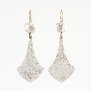 Textured Silver Chandelier Earrings