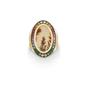 Thalia Oval Rainbow Ring