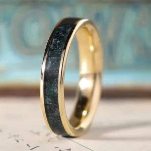 The Shenandoah | Women's Solid Gold & Moss Agate Ring