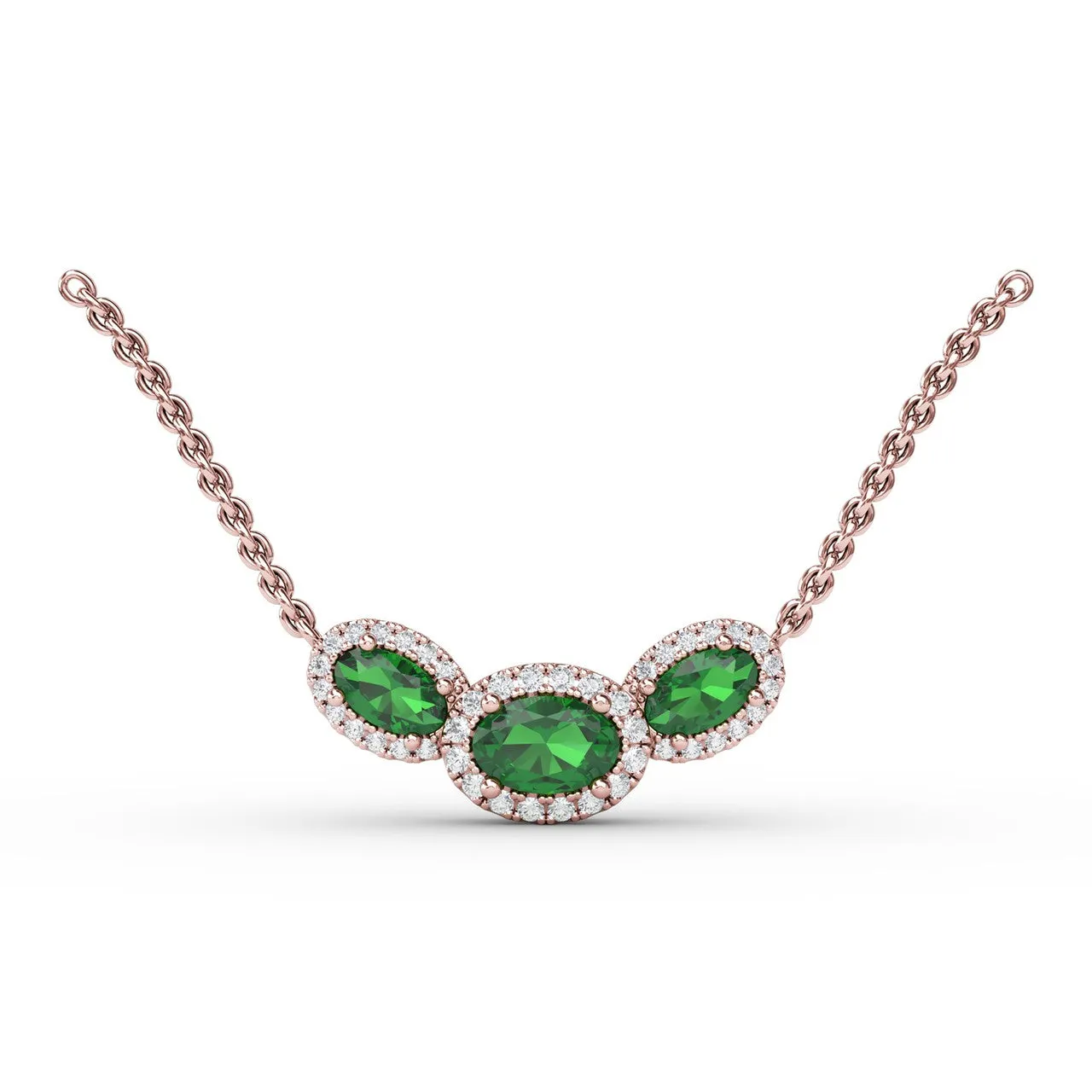 Three Stone Oval Pendant