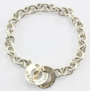 Tiffany & Co Sterling Silver 1837 Circle Clasp Toggle Bracelet 8"