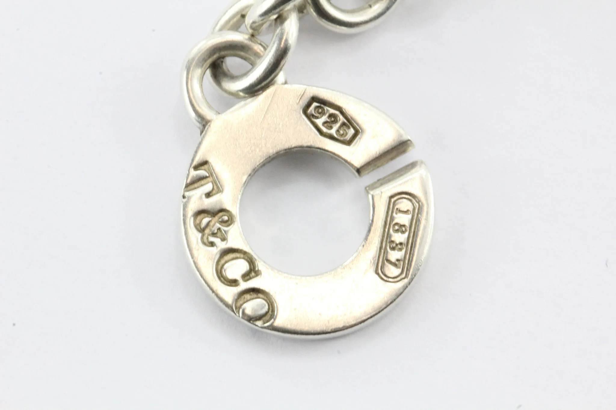 Tiffany & Co Sterling Silver 1837 Circle Clasp Toggle Bracelet 8"