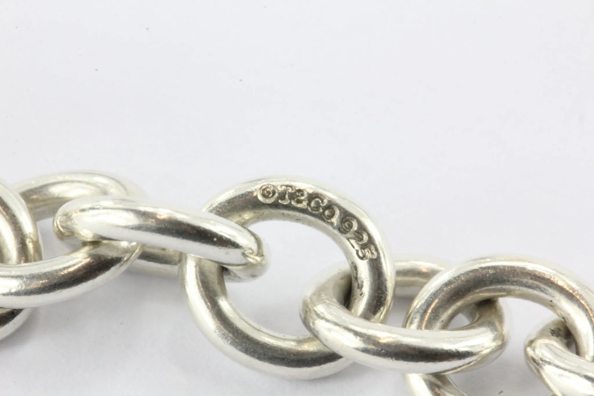 Tiffany & Co Sterling Silver 1837 Circle Clasp Toggle Bracelet 8"