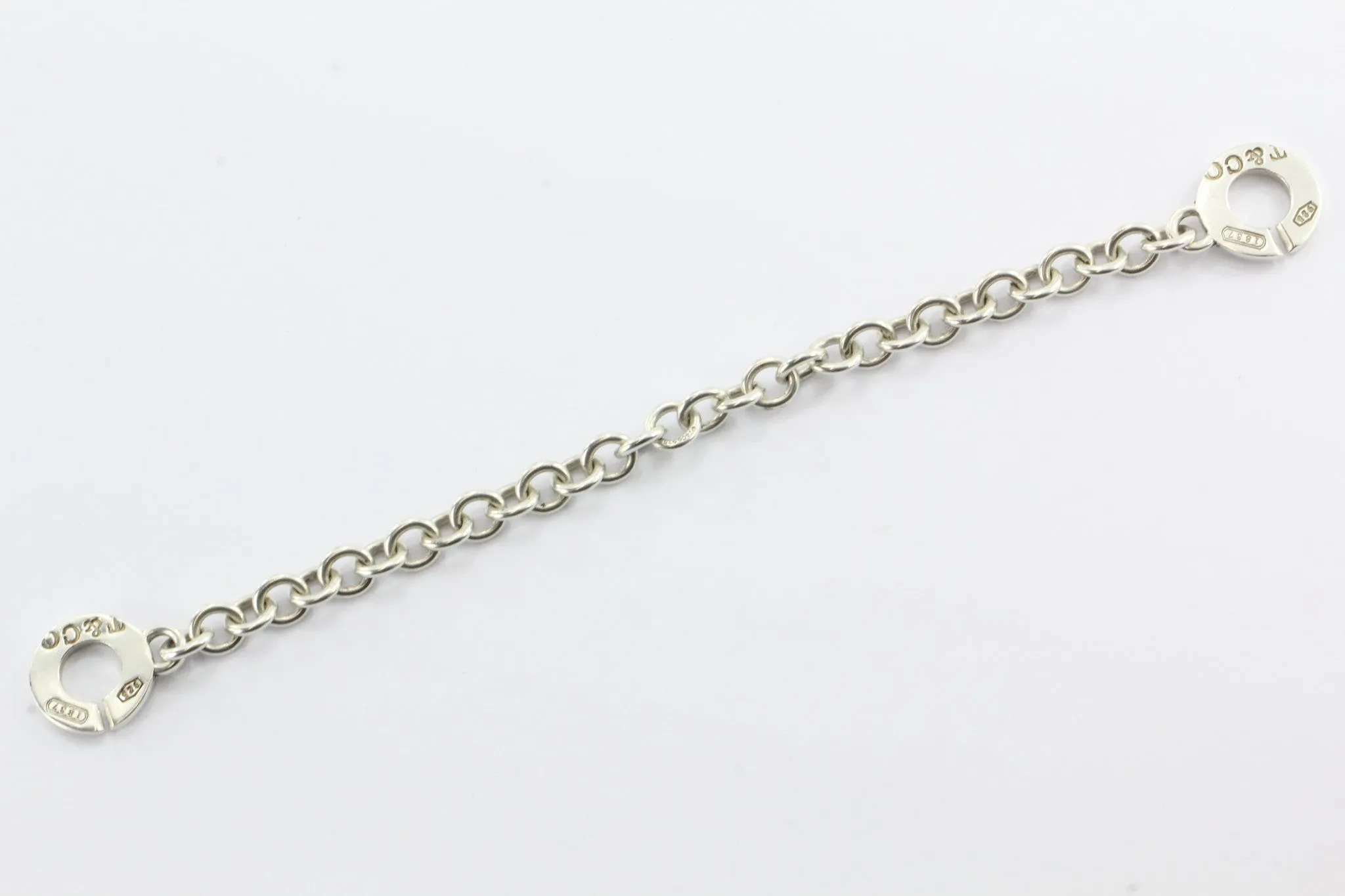 Tiffany & Co Sterling Silver 1837 Circle Clasp Toggle Bracelet 8"