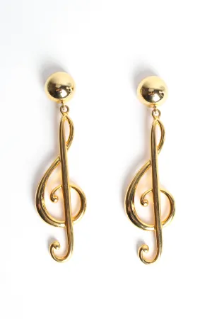 Treble Clef Music Note Earrings