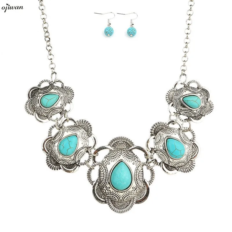 Tribal Chunky Bib Statement Necklace Hippie Native American Navajo Jewelry Cowgirl Bohemian Necklace Online Shopping India