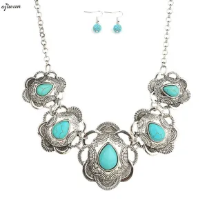 Tribal Chunky Bib Statement Necklace Hippie Native American Navajo Jewelry Cowgirl Bohemian Necklace Online Shopping India