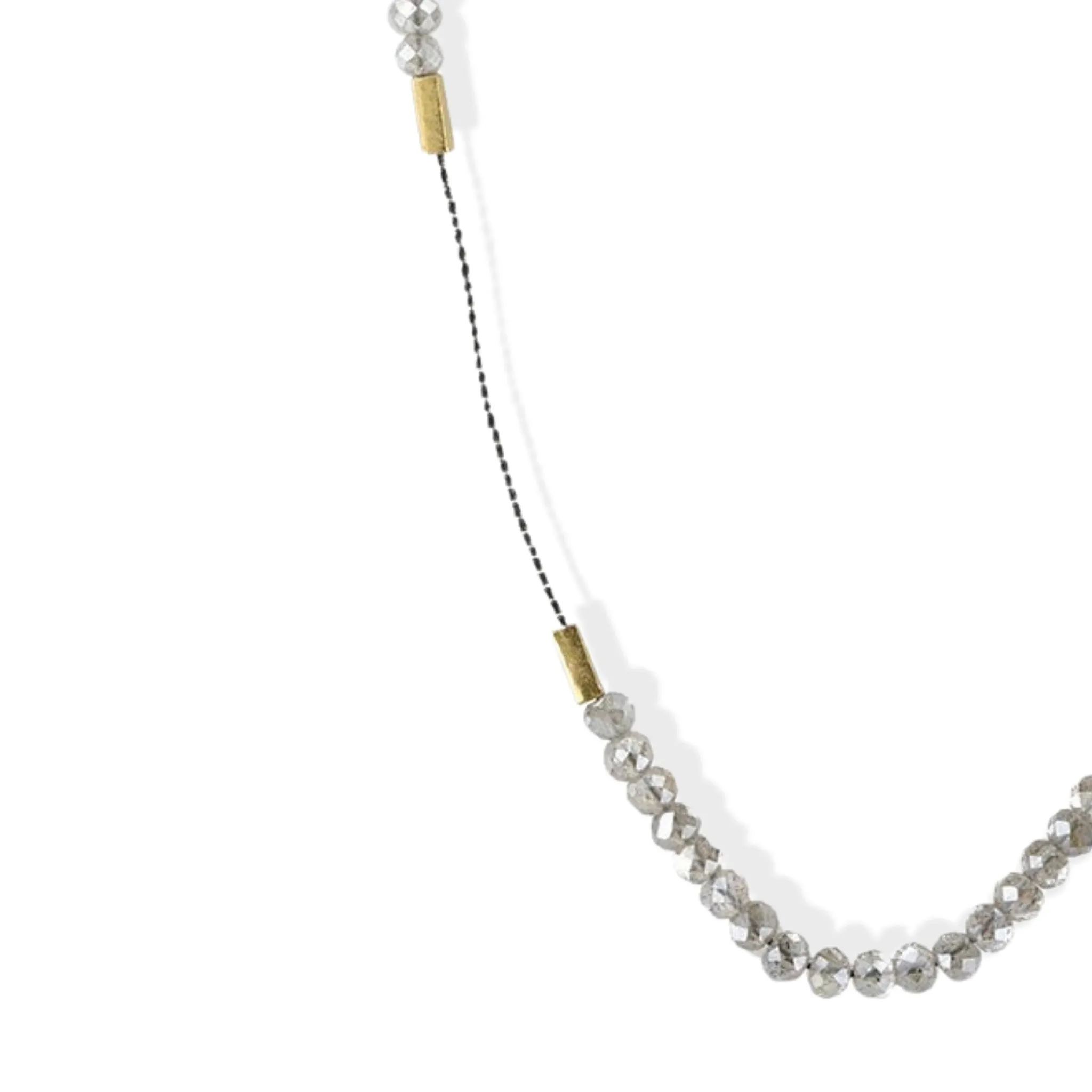Triple Labradorite Station Necklace with Clear Seed Beads