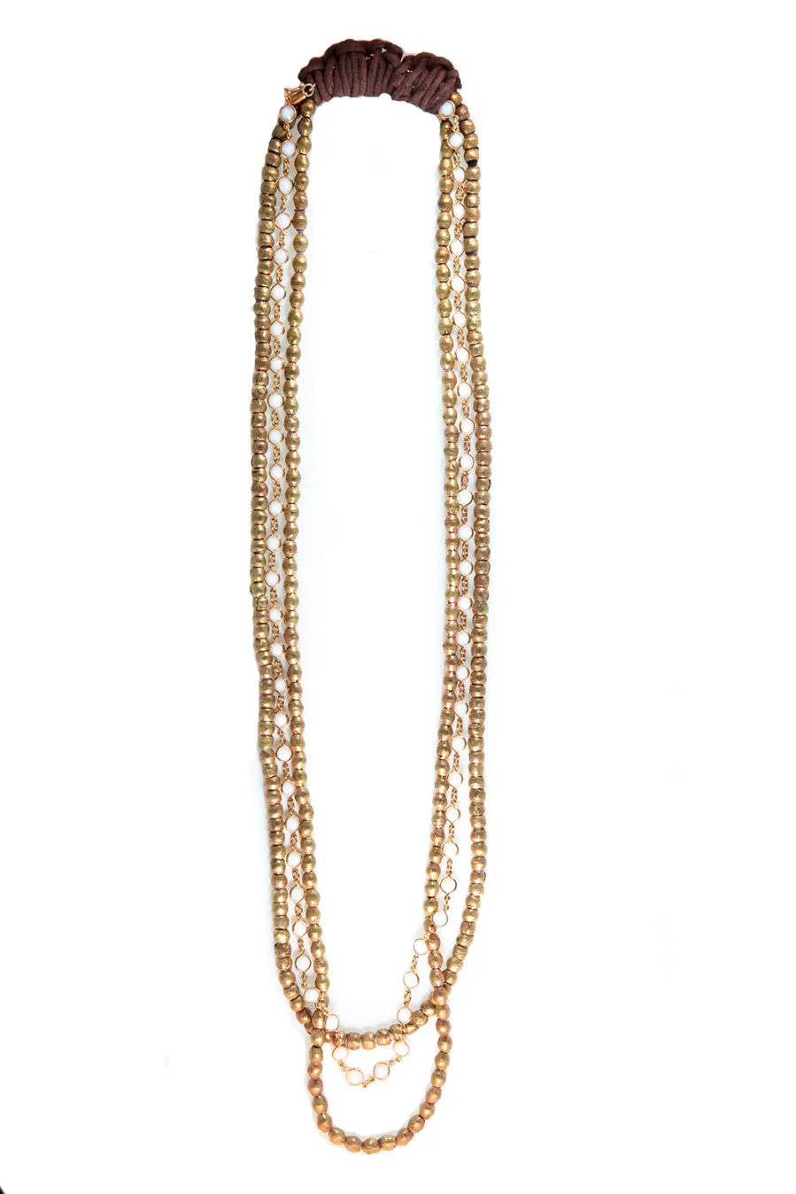 Triple Layer Large Crystal Ethiopian Necklace