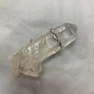 Triple Quartz Ring in Silver size 7