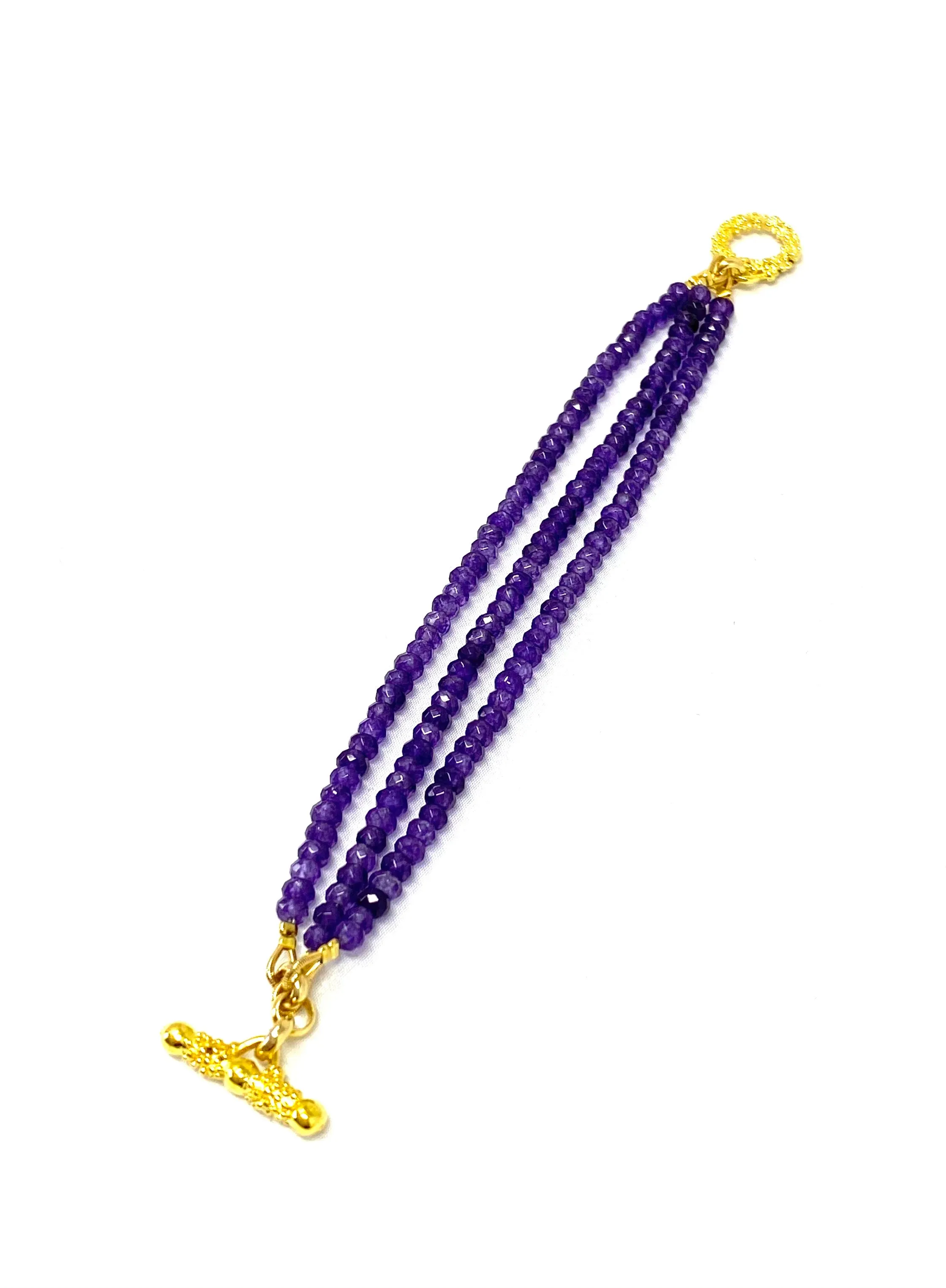 Triple Strand Amethyst Bracelet