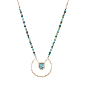 Turquoise & Howlite 18K Gold-Plated Pendant Necklace