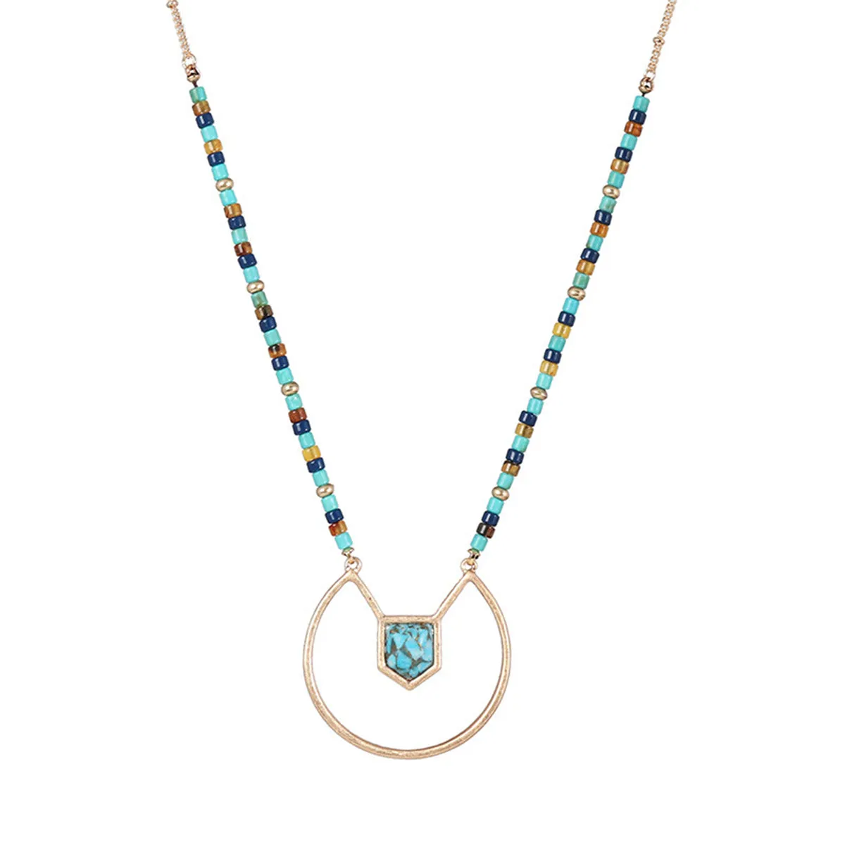 Turquoise & Howlite 18K Gold-Plated Pendant Necklace