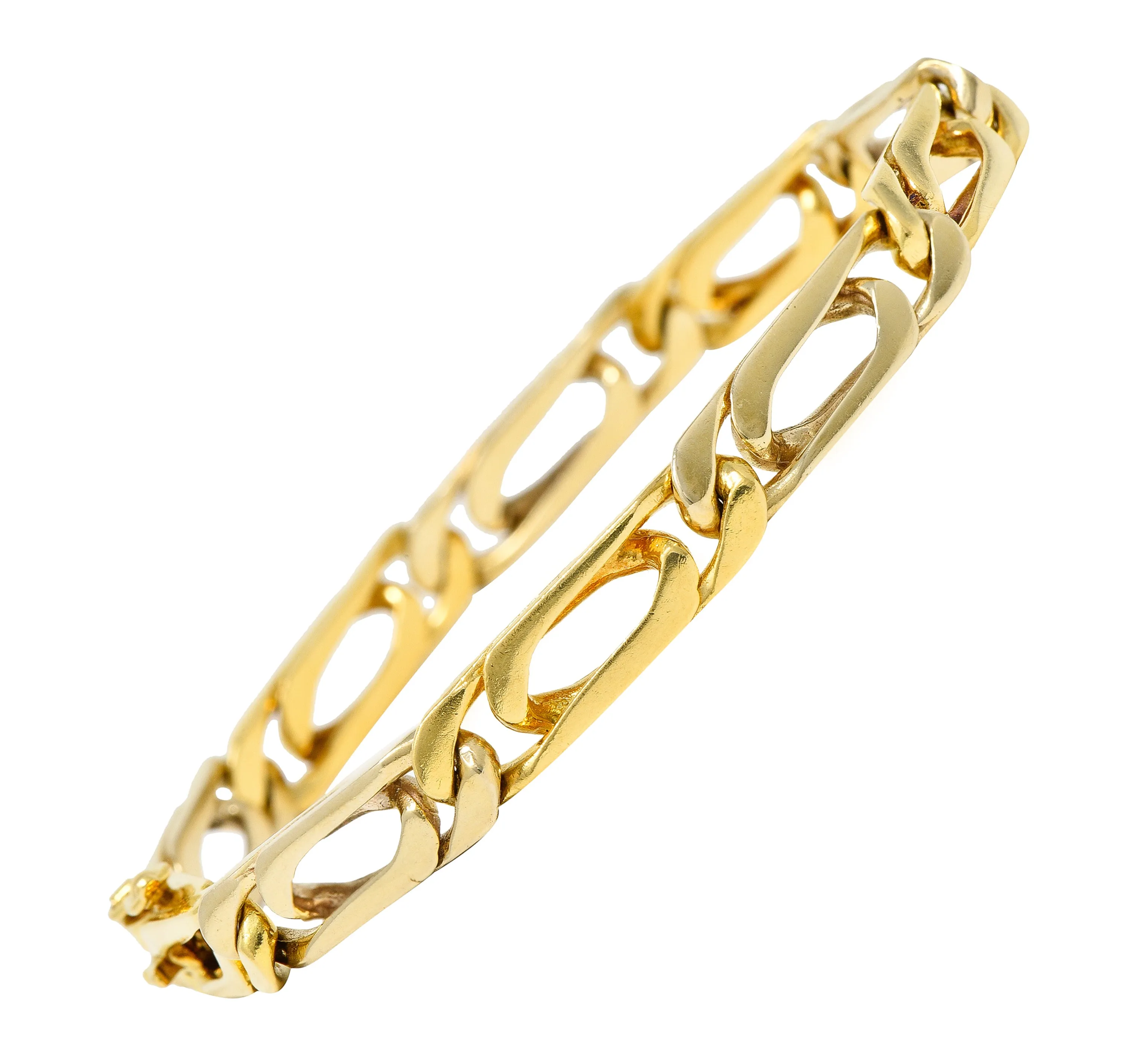 Van Cleef & Arpels French 1960's 18 Karat Gold Curb Link Vintage Bracelet Necklace Set