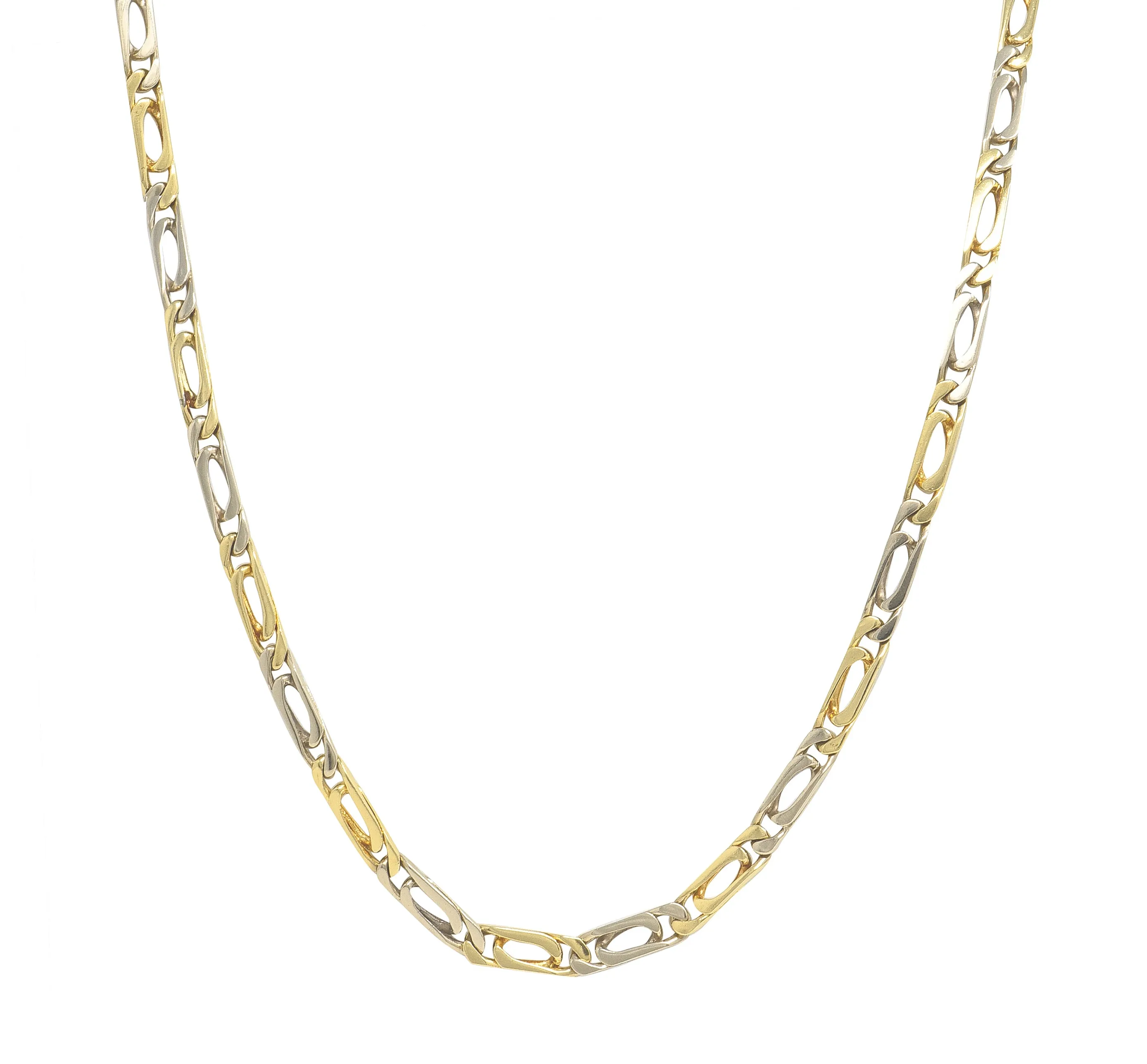 Van Cleef & Arpels French 1960's 18 Karat Gold Curb Link Vintage Bracelet Necklace Set