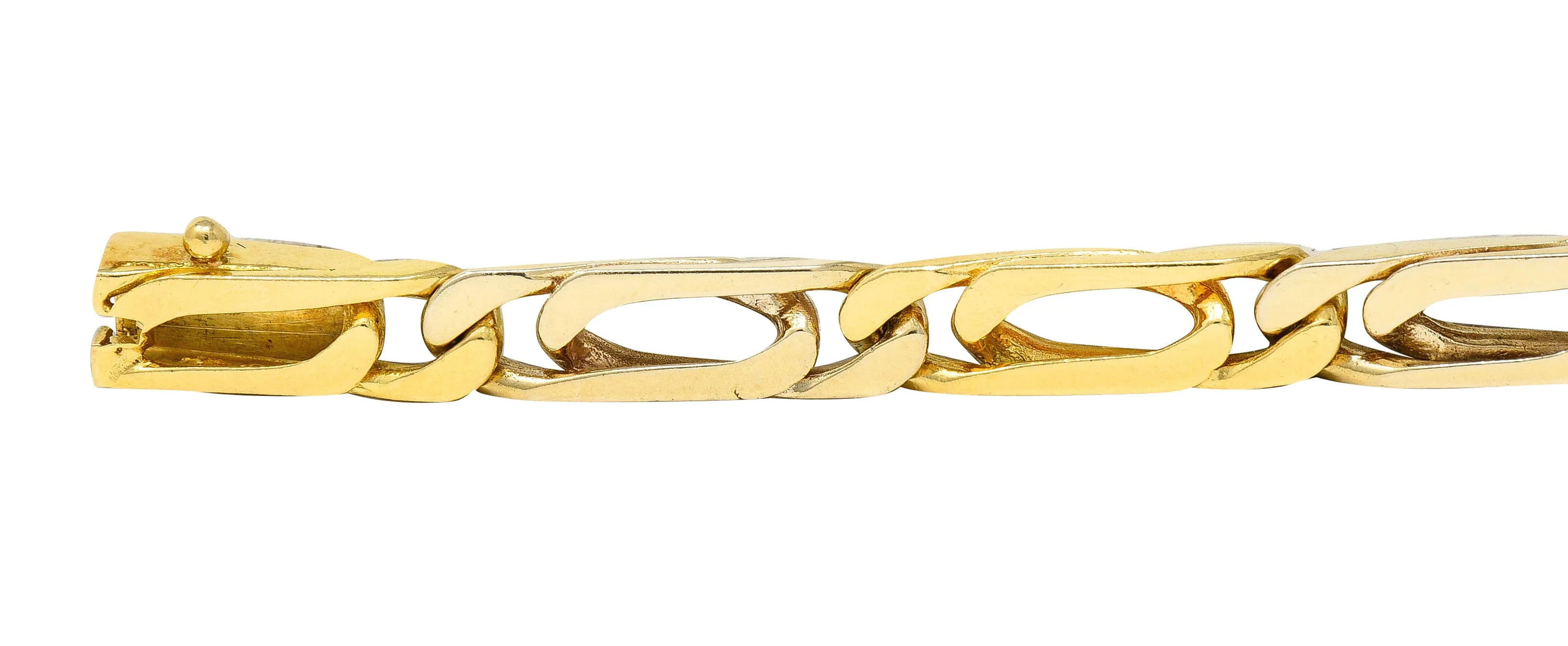 Van Cleef & Arpels French 1960's 18 Karat Gold Curb Link Vintage Bracelet Necklace Set