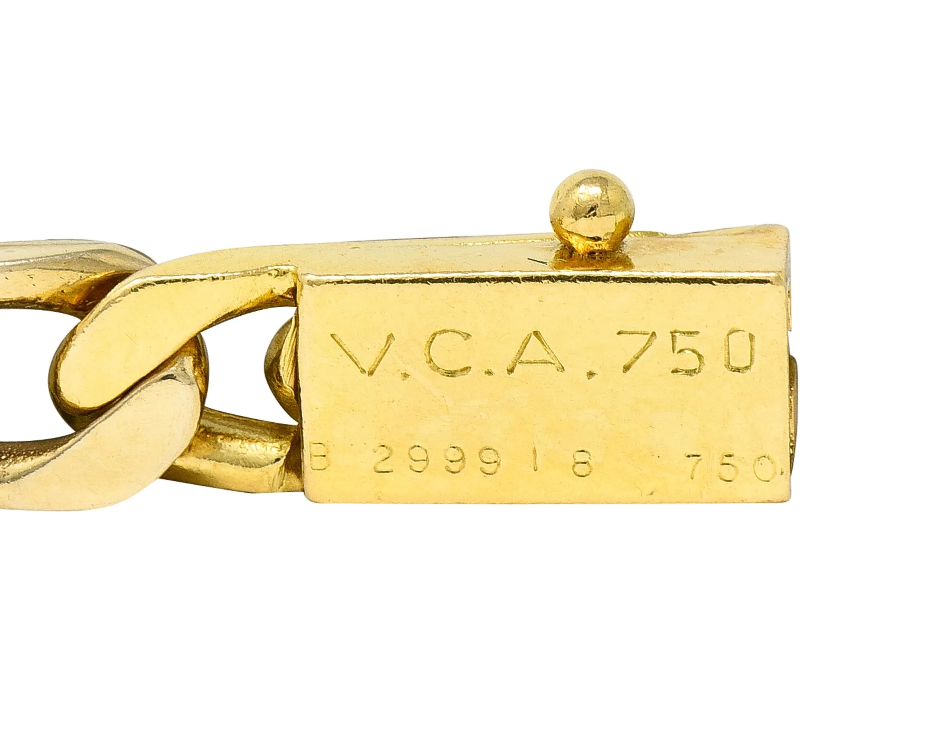 Van Cleef & Arpels French 1960's 18 Karat Gold Curb Link Vintage Bracelet Necklace Set