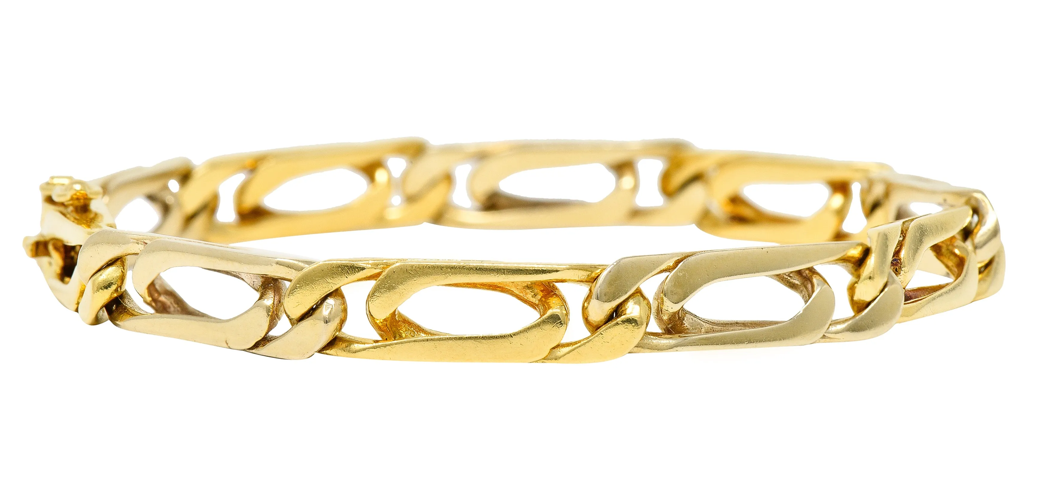 Van Cleef & Arpels French 1960's 18 Karat Gold Curb Link Vintage Bracelet Necklace Set