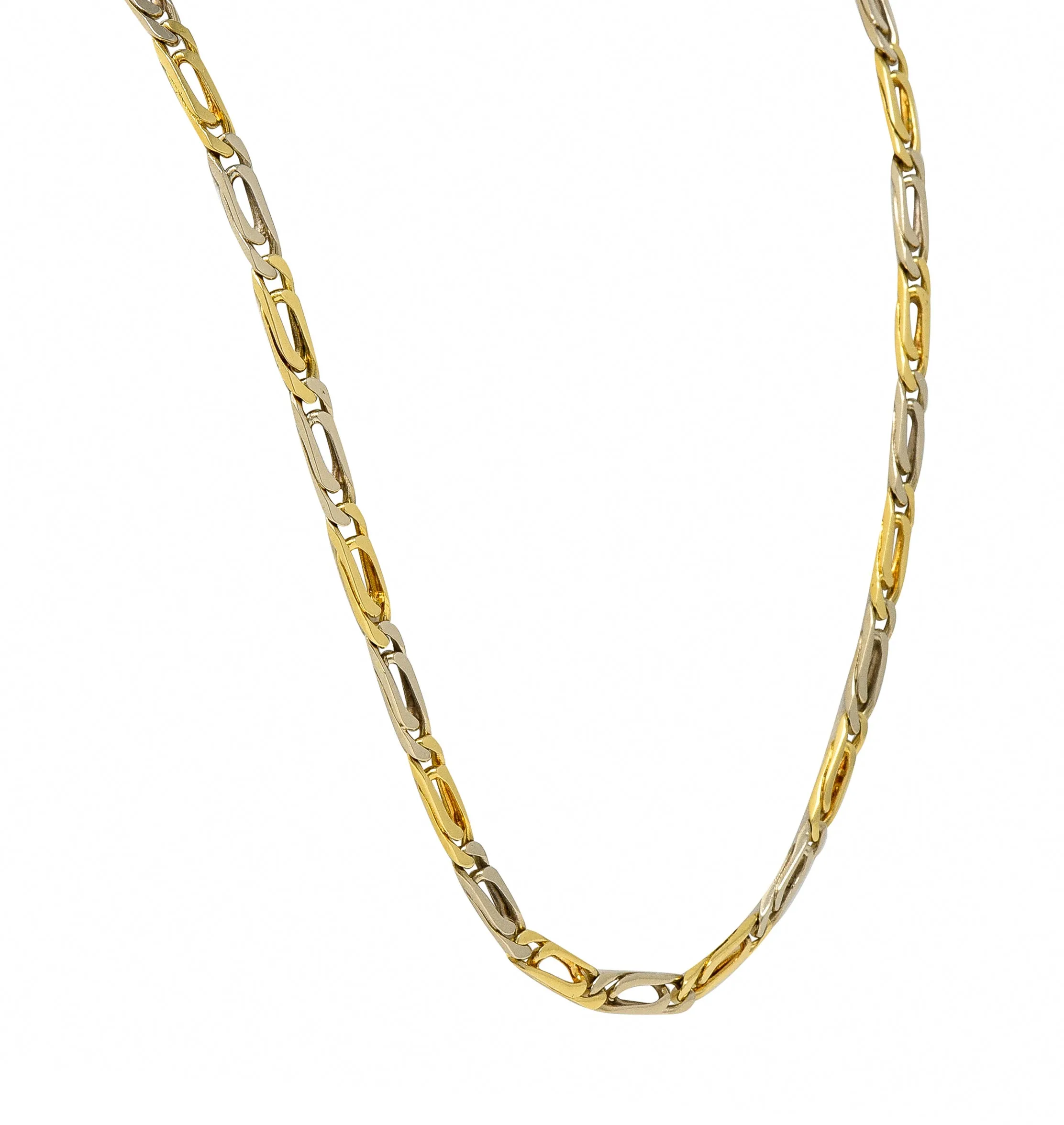 Van Cleef & Arpels French 1960's 18 Karat Gold Curb Link Vintage Bracelet Necklace Set