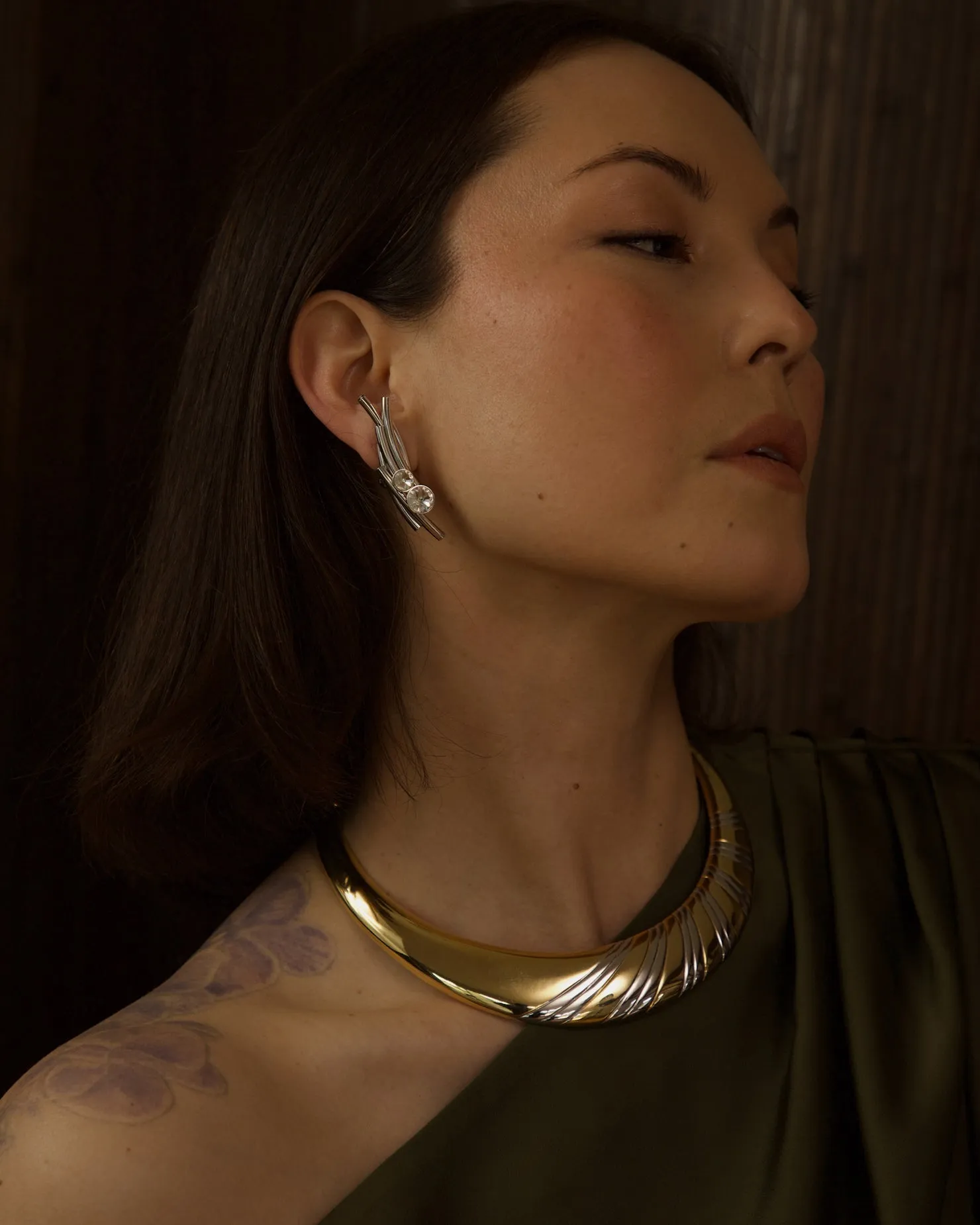 Vintage Astee Silver Statement Earrings